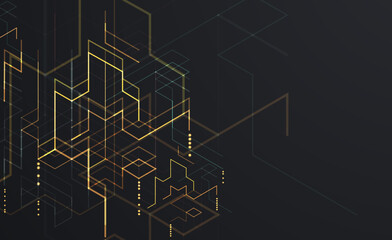 Digital technology and engineering background.