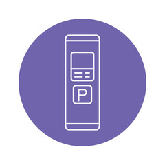 Self service parking pay black line icon. Pictogram for web page