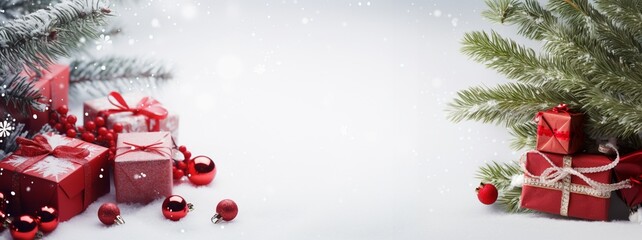 beautiful composition with Christmas ornaments on a white background
