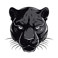 Panther head logo design. Abstract drawing panther face. Cute panther face