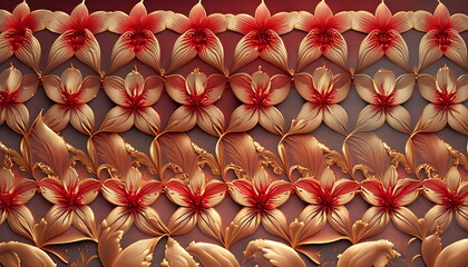 red and golden flowers design ,AI generated