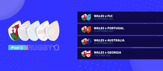 Wales rugby national team schedule matches in group stage of international rugby competition.
