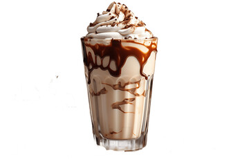 Chocolate Milkshake on Transparent Background. Generative AI