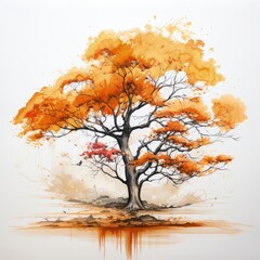 Obraz na płótnie Canvas Revolutionize Your Art Learn to Draw a Tree with Overexposure and Emotional Marks - ai generate