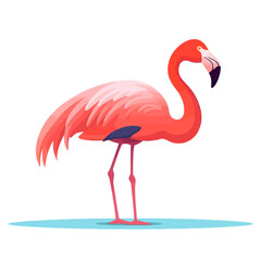 Flamingo logo design. Drawing image of pink flamingo. Cute flamingo