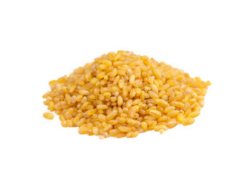Bulgur on the white background