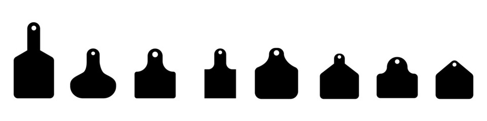 Fototapeta premium Cow Tag icon vector set. ear tag illustration sign collection. beefs symbol or logo.
