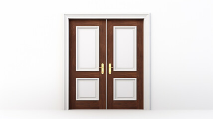 Door with a white background. Generative AI.