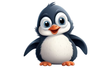 Tragetasche Whimsical Penguin Cartoon Character on Transparent Background. Generative AI © zainab