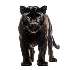 Fototapeta na wymiar Black Panther on Transparent Background. Generative AI