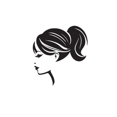 beautiful girl silhouette with stylish hairstyle1