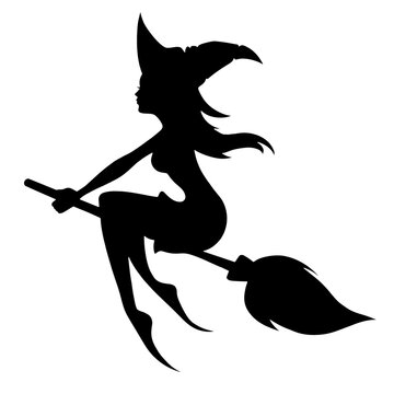 Halloween Witch Flying Silhouette
