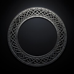 Abstract celtic design on vintage graphic design template on black background Generative AI illustrations