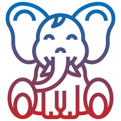 ELEPHANT line icon,linear,outline,graphic,illustration