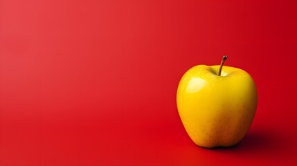 Apple on color background with copyspace.