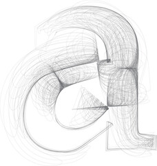 doodle digital drawn sketch Letter a - 625162221