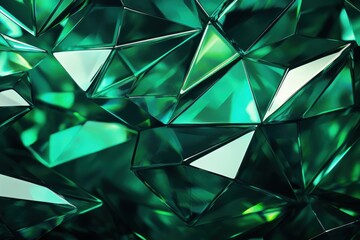 Emeralds Isolated. Emeralds. Macro. A beautiful emerald gems isolated. Emerald, Sapphire or Tourmaline green crystals. Gems. Mineral crystals. Made With Generative AI. - obrazy, fototapety, plakaty