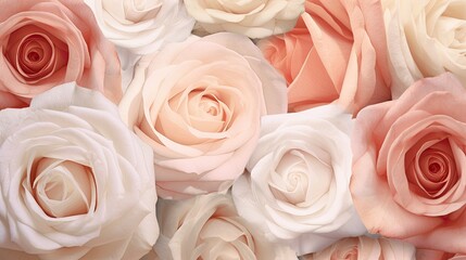 Roses in various shades photo realistic illustration - Generative AI.