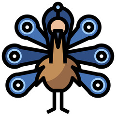 PEACOCK line icon,linear,outline,graphic,illustration