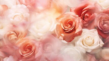 Roses in various shades photo realistic illustration - Generative AI.