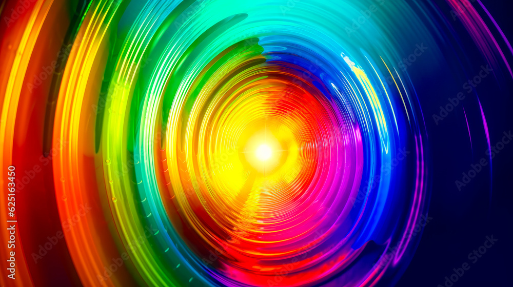 Aufkleber rainbow colored background with bright light at the end of the tunnel. generative ai.