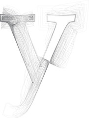 doodle digital drawn sketch Letter y