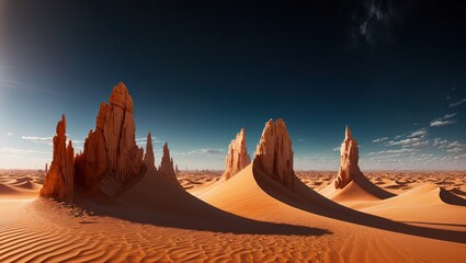 Fantastic landscape in the desert
