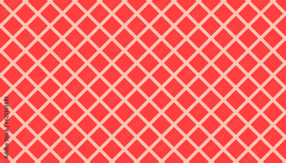 Poster red quilted square mosaic grid pattern background. squarish lattice vector illustration.