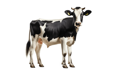 Obraz na płótnie Canvas Dairy Cow on Transparent Background. Generative AI