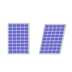 Solar panel. Sun energy. Alternative electricity source, concept of sustainable resources. Vector illustration isolated on white.