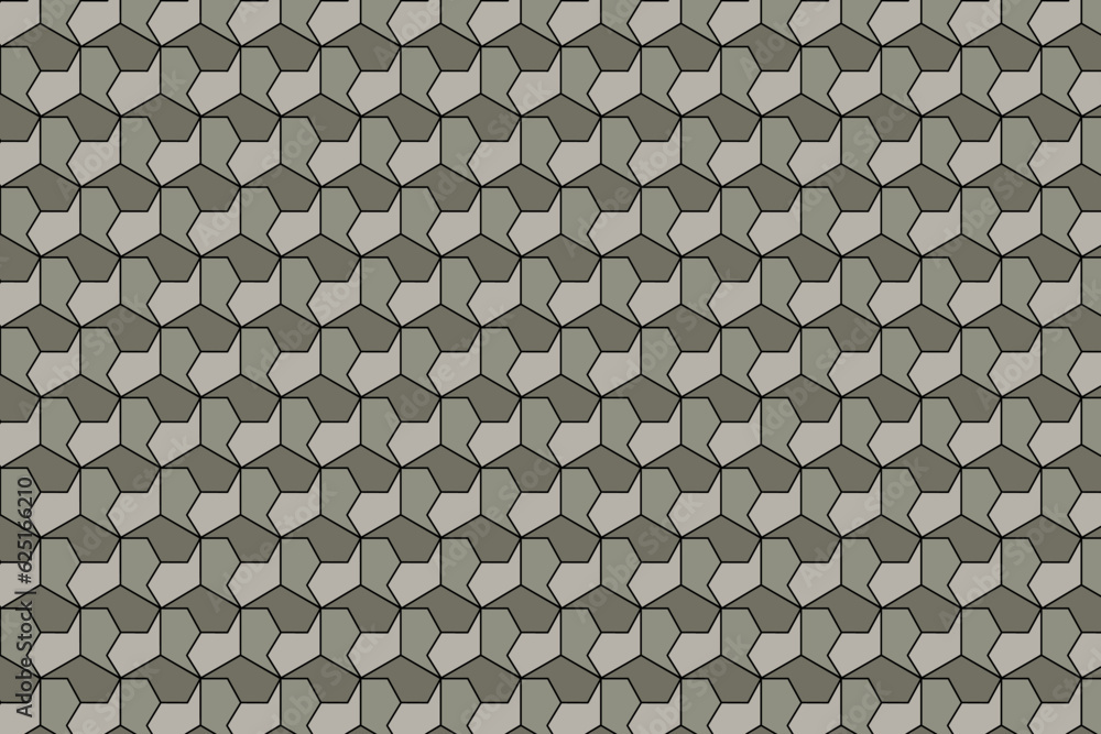 Poster 3d grey polygonal cubic blocks seamless pattern vector template