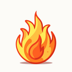 Fire image. Cute cartoon image of bonfire. Vector illustration