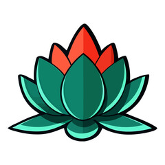 Lotus flower icon. Lotus flower isolated. Cute lotus symbol. Lotus plant.