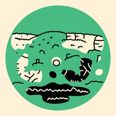 Plastic waste black line icon. Garbage dump. Pictogram for web page