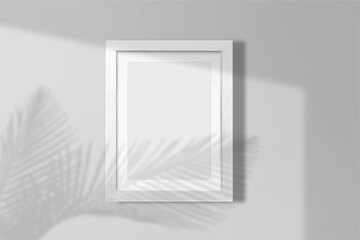 Photo picture frames on white wall isolated background. Vector white mockups or empty posters. Empty photo frames mockups for pictures or photography portfolio showcase, realistic 3D blank templates.