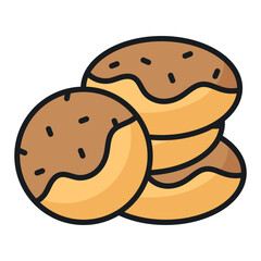 Delicious chocolate cookies in modern design style, easy to use and download