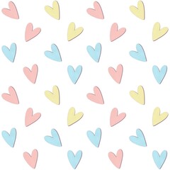 Seamless pattern with pastel heart. I love you. Love pattern. 