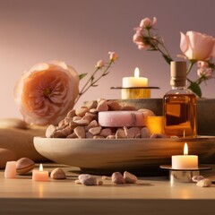 Obraz na płótnie Canvas Aromatherapy ingredients arrangement