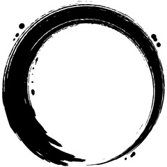 円　丸　手書き　筆文字　素材