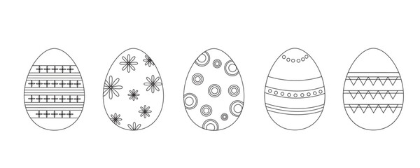 Set of easter eggs flat design on white background.
