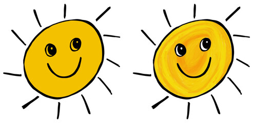 Sun Sketch Drawing Yellow Face