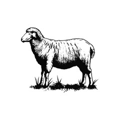 hand drawn sheep animal. Vector illustration design.