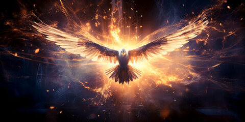 Portrait of a dove. Holy Spirit concept. Christian illustration.