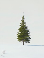 Minimalistic AI generated image of a tree on a white background