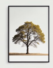 Minimalistic AI generated image of a tree on a white background