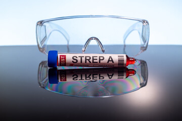 Blood collection tubes Group A Streptococcus(strep A or GAS) test positive results,medical concept