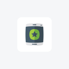 Mobile Feedback Star Flat Icon