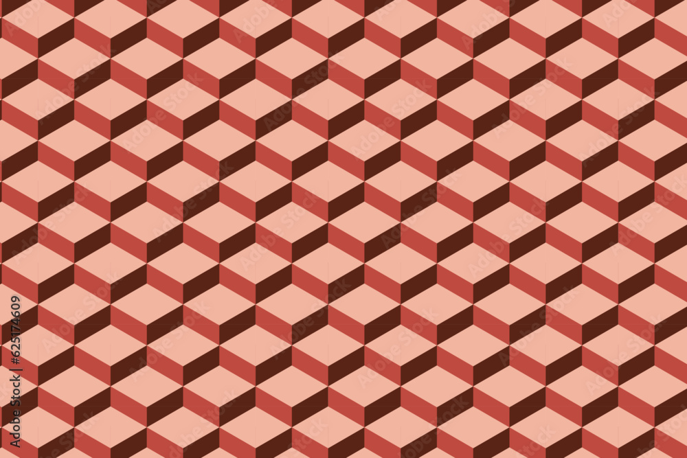 Poster 3d red cube stacks seamless pattern background vector art