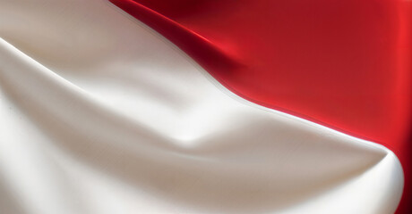 Impressive Close-Up of Elegantly Waving Indonesia Flag Generated by AI