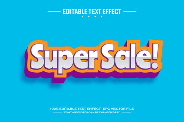 Super sale 3D editable text effect template